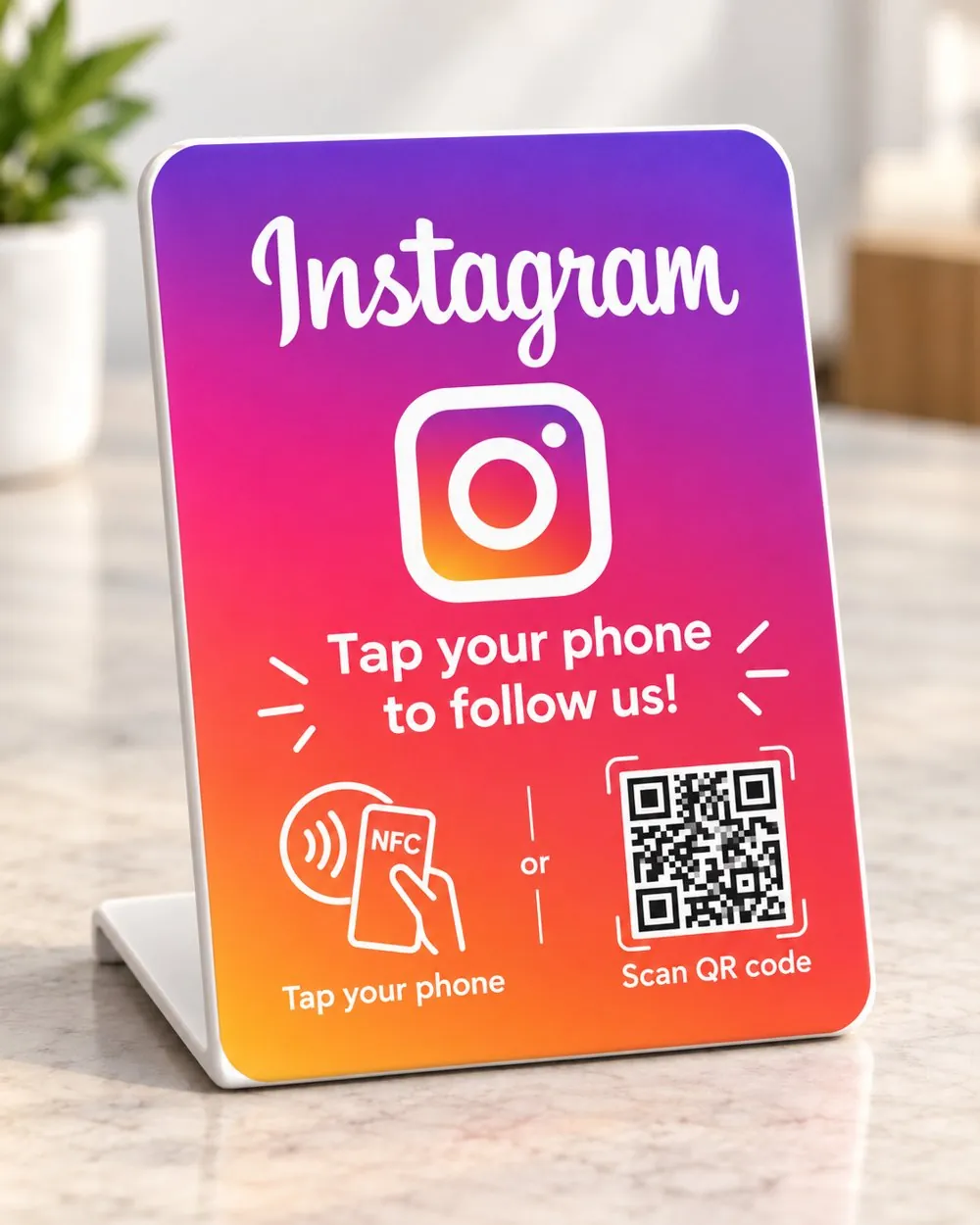 Starzelo Instagram NFC and QR code follow stand